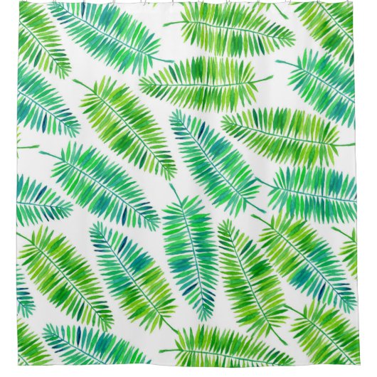 patroon waterverf palmbladeren douchegordijn (Voorkant)