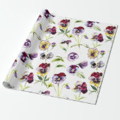 Patroon  Waterverf Pansies Cadeaupapier (Uitgerold)