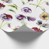 Patroon  Waterverf Pansies Cadeaupapier (Hoek)