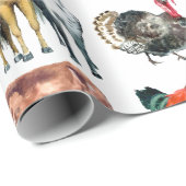 Patroon waterverf van landbouwhuisdieren cadeaupapier (Rol Hoek)