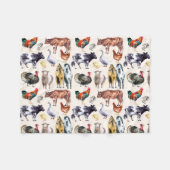 Patroon waterverf van landbouwhuisdieren fleece deken (Voorkant (Horizontaal))