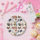 Patroon waterverf van landbouwhuisdieren papieren bordje (Feest)