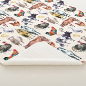 Patroon waterverf van landbouwhuisdieren sherpa deken (3/4)