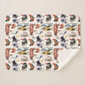 Patroon waterverf van landbouwhuisdieren sherpa deken (Voorkant (horizontaal))