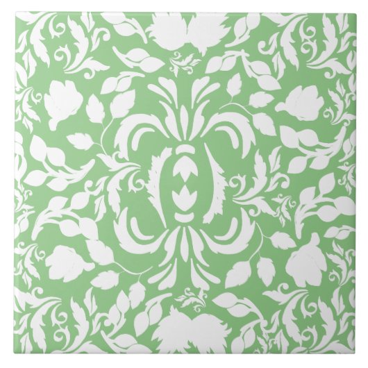 patroon William Morris groen en wit Tegeltje (Voorkant)