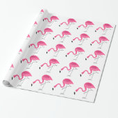 Patroon wit en roze flamingos cadeaupapier (Uitgerold)