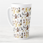 patroon witte achtergrond latte mok (Linkerhoek)