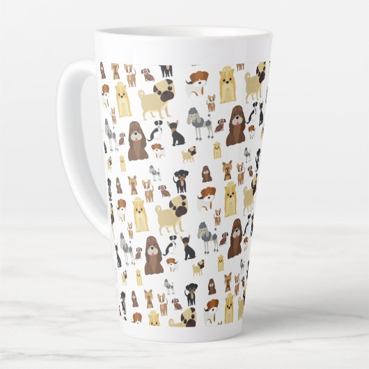 patroon witte achtergrond latte mok (Linkerhoek)