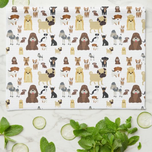 patroon witte achtergrond theedoek (Gevouwen)