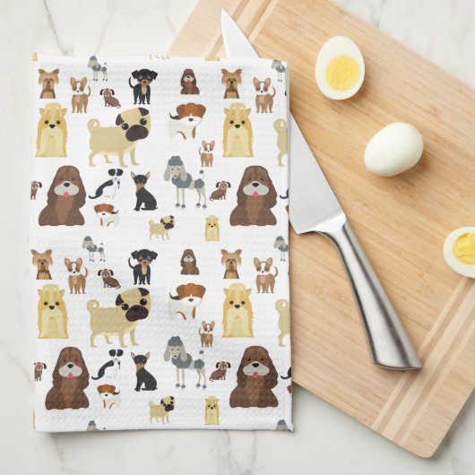 patroon witte achtergrond theedoek (Quarter Fold)