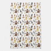 patroon witte achtergrond theedoek (Verticaal)