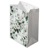 patroon witte bloemen medium cadeauzakje (Voorkant Gekanteld)