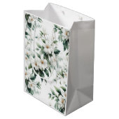 patroon witte bloemen medium cadeauzakje (Achterkant Gekanteld)