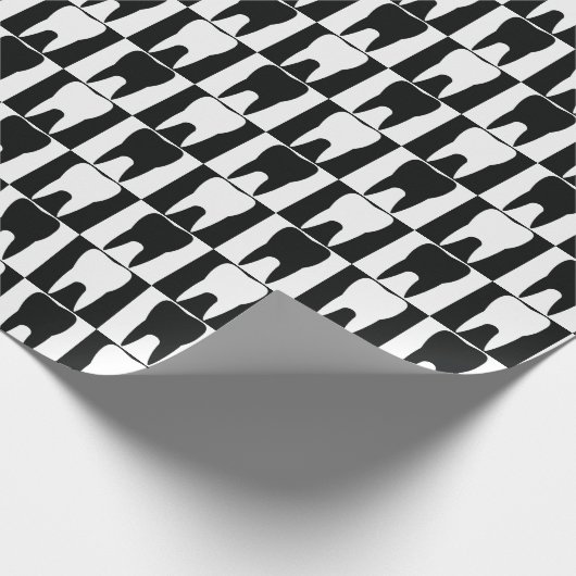 patroon witte en zwarte tanden cadeaupapier (Hoek)