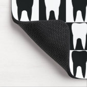 patroon witte en zwarte tanden muismat (Hoek)