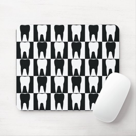 patroon witte en zwarte tanden muismat (Met muis)