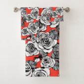 patroon witte rozen bad handdoek (Insitu)