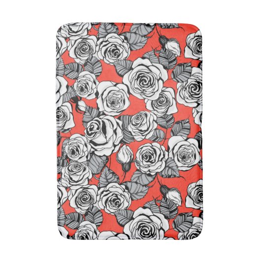 patroon witte rozen badmat (Voorkant Verticaal)