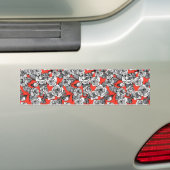 patroon witte rozen bumpersticker (Op auto)