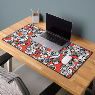patroon witte rozen bureaumat