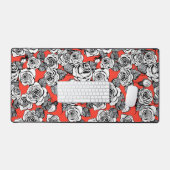 patroon witte rozen bureaumat (Keyboard & Muis)