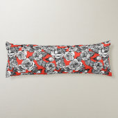 patroon witte rozen lichaamskussen (Achterkant)