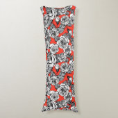 patroon witte rozen lichaamskussen (Voorkant Verticaal)