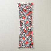 patroon witte rozen lichaamskussen (Achterkant (Verticaal))