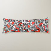 patroon witte rozen lichaamskussen (Voorkant)