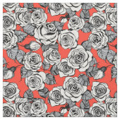 patroon witte rozen stof (Close Up)