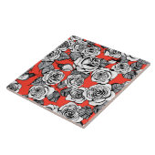 patroon witte rozen tegeltje (Zijkant)