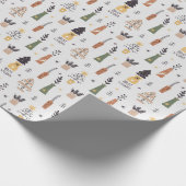  patroon Xmas boom grijs en groen schattig Cadeaupapier (Hoek)