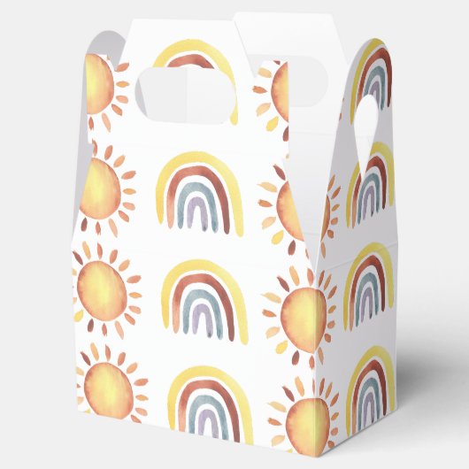 Patroon zon en regenboog bedankdoosjes (Geopend)