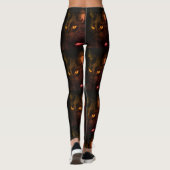 Patroon Zwart Kattenogen Grappige Halloween Leggin Leggings (Achterkant)