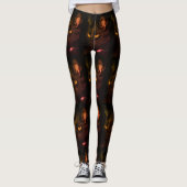 Patroon Zwart Kattenogen Grappige Halloween Leggin Leggings (Voorkant)