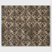 patroon zwart op goud cadeaupapier (Vlak)