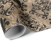 patroon zwart op goud cadeaupapier (Rol Hoek)