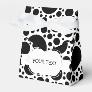 Patroon - zwart stip + uw kleur & tekst bedankdoosjes