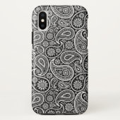 Patroon zwart/wit Retro Paisley Case-Mate iPhone Case (Achterkant)