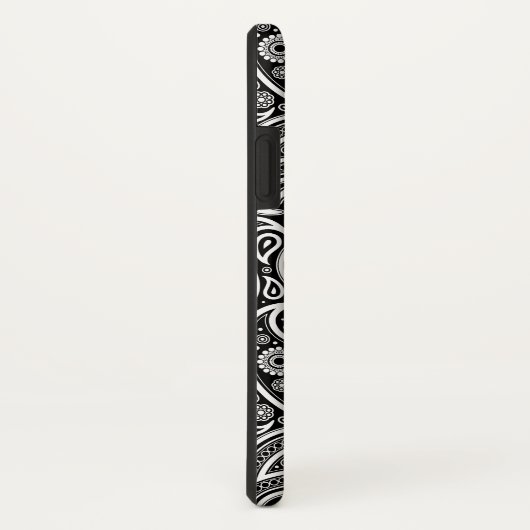 Patroon zwart/wit Retro Paisley Case-Mate iPhone Case (Achterkant / rechts)