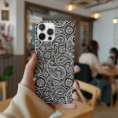 Patroon zwart/wit Retro Paisley Case-Mate iPhone Case