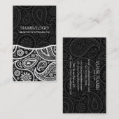 Patroon zwart/wit Retro Paisley Visitekaartje (Voorkant / Achterkant)