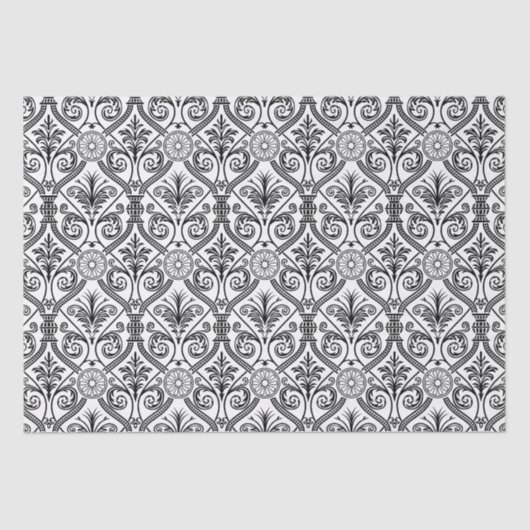 patroon zwart zwart, decostijl zwart wit tissuepapier (Voorkant)