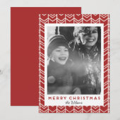 Patroonachtergrond kerstmis/feestdag fotokaart feestdagenkaart (Voorkant / Achterkant)