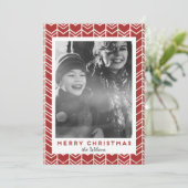 Patroonachtergrond kerstmis/feestdag fotokaart feestdagenkaart (Staand voorkant)