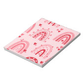 Patroonachtergrond Valentijn 2023 met hartliefde Notitieblok (Linkerzijde)