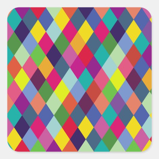 Patroonachtige Mode Kleurrijk - Moderne lenteships Vierkante Sticker (Voorkant)