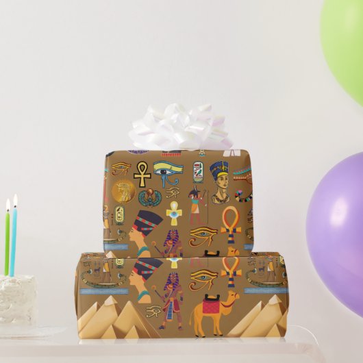 Patroonantensymbool in Egyptisch Hieroglyphic Cadeaupapier (Feestgeschenken)