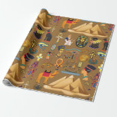 Patroonantensymbool in Egyptisch Hieroglyphic Cadeaupapier (Uitgerold)