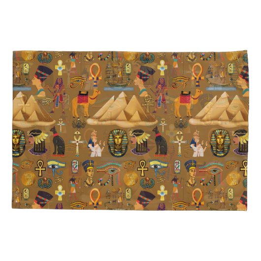 Patroonantensymbool in Egyptisch Hieroglyphic Kussensloop (Achterkant-Links)